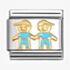 Nomination CLASSIC Gold & Blue Two Boys Brothers Charm 030272/90