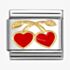 Nomination CLASSIC Stainless Steel & 18ct Yellow Gold Red Hearts Cherries Charm 030207/55