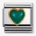 Nomination CLASSIC Gold Stones Hearts Green Agate Charm 030501/03