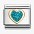 Nomination CLASSIC Turquoise Glitter Heart Charm 030220/08