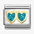 Nomination CLASSIC Double Turquois Glitter Heart Charm 030220/12