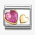 Nomination CLASSIC Gold Double Heart Pink Charm 030613/09