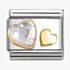 Nomination CLASSIC Yellow Gold White Cubic Zirconia Double Heart Charm 030613/08