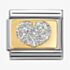 Nomination CLASSIC Stainless Steel & 18ct Yellow Gold Glitter Heart Charm 030224/09