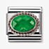 Nomination CLASSIC Silvershine Ornate Settings Oval Green Charm 330604/027