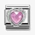 Nomination CLASSIC Silvershine Faceted Hearts Pink Cubic Zirconia Charm 330603/003