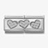 Nomination CLASSIC Silvershine Double Link 3 Hearts Charm 330732/02