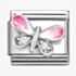 Nomination CLASSIC Silvershine White Cubic Zirconia Pink Butterfly Charm 330321/09