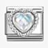 Nomination CLASSIC Silvershine White Cubic Zirconia Heart Beaded Setting Charm 330606/010