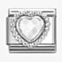 Nomination CLASSIC Silvershine White Opal Faceted Heart Beaded Setting Charm 330605/016