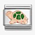 Nomination Composable Classic Rose Gold Green Glitter Turtle Charm 430205/35