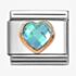 Nomination CLASSIC Rose Gold Cubic Zirconia Light Blue Heart Charm 430607/006