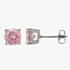 Crislu Silver Round Pink Cubic Zirconia Stud Earrings 200166E00PI