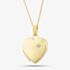 9ct Gold Heart Shaped Diamond Locket With Chain LK231 CN025-18