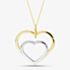9ct Two Colour Double Heart Pendant 2.68.0579