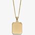 9ct Yellow Gold Rectangular Dog Tag Necklace GP2259