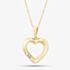 9ct Yellow Gold Cubic Zirconia Open Heart Necklace P1616Y