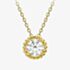 9ct Yellow Gold White Cubic Zirconia Halo Necklace 1.19.0484