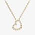 9ct Yellow Gold Cubic Zirconia Open Heart Pendant Necklace 110625114400
