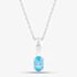 9ct White Gold Oval Cut Blue Topaz Necklace OJS0006P-SBT 9KW