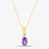 9ct Yellow Gold Oval Cut Amethyst Necklace OJS0006P-AM 9KY