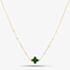 9ct Yellow Gold Green Malachite Clover Necklace 1.19.2240