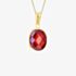 9ct Yellow Gold Red Oval Crystal Necklace 1.68.7124