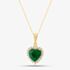 9ct Yellow Gold Green Cubic Zirconia Heart Halo Pendant Necklace NBD026YEM TRACEY9-18