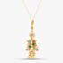 9ct Yellow Gold Multi Coloured Cubic Zirconia Clown Pendant Necklace 1.61.7192