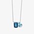 9ct White Gold Multi Cut Blue Topaz Necklace GN402