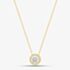 9ct Yellow Gold 16-18 Inch Adjustable Crystal Pendant Necklace 1.19.7304