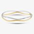 9ct Yellow Gold Two Colour Two Row Wave Bangle BN344