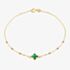 9ct Yellow Gold Malachite Clover Ball Bracelet 1.29.2242