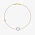 9ct Two Colour Gold Cubic Zirconia Open Heart Bracelet 2.23.7162