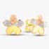 9ct Three Colour Gold Flower Stud Earrings GER34-MC