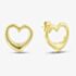 9ct Yellow Gold 12mm Open Heart Stud Earrings 1.55.1291