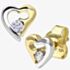 9ct Two-Colour Open Heart Cubic Zirconia Stud Earrings E1014YW