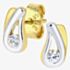 9ct Two-Colour Teardrop Cubic Zirconia Stud Earrings E1610YW