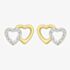 9ct Yellow Gold & Cubic Zirconia Double Heart Stud Earrings 1.58.8199