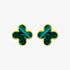 9ct Yellow Gold Malachite Petal Stud Earrings 1.55.9521
