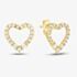 9ct Yellow Gold Cubic Zirconia Open Heart Stud Earrings 1.59.0779