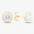 9ct Gold Cubic Zirconia Clear Round Roll Over Stud Earrings 1-57-4373