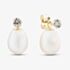 9ct Yellow Gold Freshwater Pearl & Cubic Zirconia Dropper Earrings EOZ70083FW/CZ