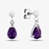 9ct White Gold Amethyst Teardrop Dropper Earrings H40-5048-16W