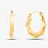 9ct Yellow Gold Patterned Creole Earrings UER121Y