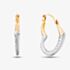 9ct Two Colour Gold Heart Hoop Earrings UER122YW