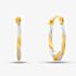 9ct Two Tone Patterned Twist Creole Earrings UER128YW