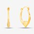 9ct Yellow Gold 12mm Heart Creole Earrings UER129Y