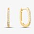 9ct Yellow Gold & Cubic Zirconia Rectangular Creole Hoop Earrings 1.57.9991