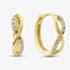 9ct Yellow Gold Cubic Zirconia Infinity 14mm Huggie Earrings GER245